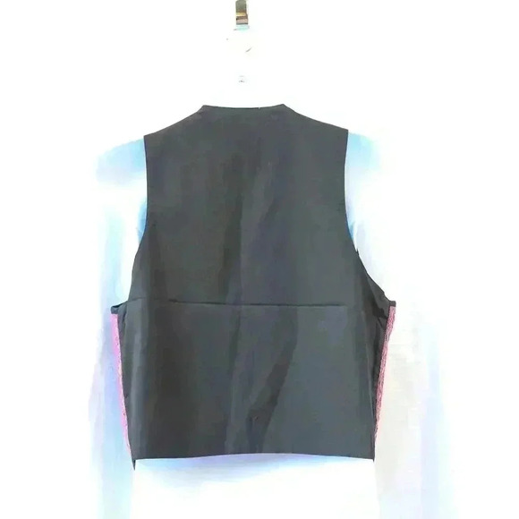 Vtg Boom Carpet Vest Cotton Waistcoat Large Made Nepal Unisex Hippie Boho Grunge - Picture 5 of 7